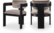 Sacha Velvet Upholstered Dining Chair in Beige, Set of 2 - 11095Beige-C