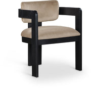 Sacha Velvet Upholstered Dining Chair in Beige, Set of 2 - 11095Beige-C