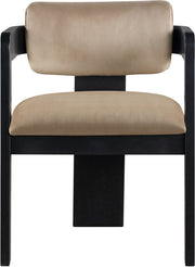 Sacha Velvet Upholstered Dining Chair in Beige, Set of 2 - 11095Beige-C