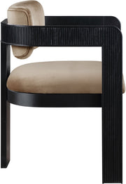 Sacha Velvet Upholstered Dining Chair in Beige, Set of 2 - 11095Beige-C