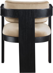 Sacha Velvet Upholstered Dining Chair in Beige, Set of 2 - 11095Beige-C