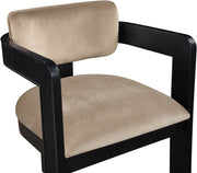 Sacha Velvet Upholstered Dining Chair in Beige, Set of 2 - 11095Beige-C