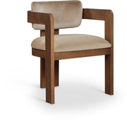 Sacha Velvet Upholstered Dining Chair in Beige, Set of 2 - 11096Beige-C