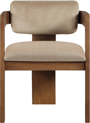 Sacha Velvet Upholstered Dining Chair in Beige, Set of 2 - 11096Beige-C
