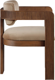 Sacha Velvet Upholstered Dining Chair in Beige, Set of 2 - 11096Beige-C