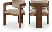 Sacha Velvet Upholstered Dining Chair in Beige, Set of 2 - 11096Beige-C
