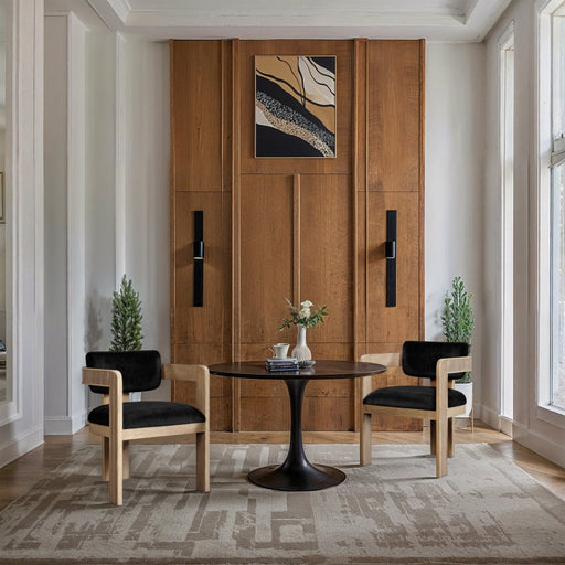 Sacha Velvet Upholstered Dining Chair in Black, Set of 2 - 11094Black-C