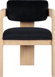 Sacha Velvet Upholstered Dining Chair in Black, Set of 2 - 11094Black-C