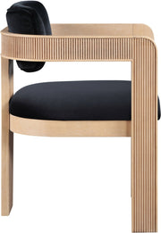 Sacha Velvet Upholstered Dining Chair in Black, Set of 2 - 11094Black-C
