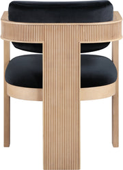 Sacha Velvet Upholstered Dining Chair in Black, Set of 2 - 11094Black-C