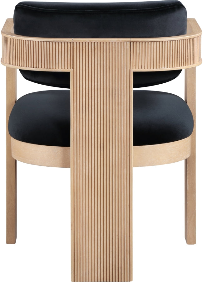 Sacha Velvet Upholstered Dining Chair in Black, Set of 2 - 11094Black-C