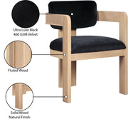 Sacha Velvet Upholstered Dining Chair in Black, Set of 2 - 11094Black-C