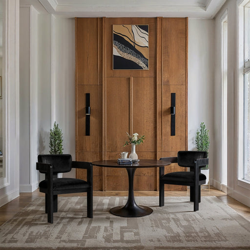 Sacha Velvet Upholstered Dining Chair in Black, Set of 2 - 11095Black-C