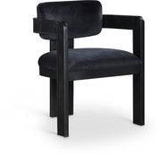 Sacha Velvet Upholstered Dining Chair in Black, Set of 2 - 11095Black-C
