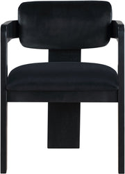 Sacha Velvet Upholstered Dining Chair in Black, Set of 2 - 11095Black-C
