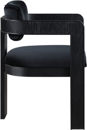 Sacha Velvet Upholstered Dining Chair in Black, Set of 2 - 11095Black-C