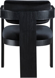 Sacha Velvet Upholstered Dining Chair in Black, Set of 2 - 11095Black-C