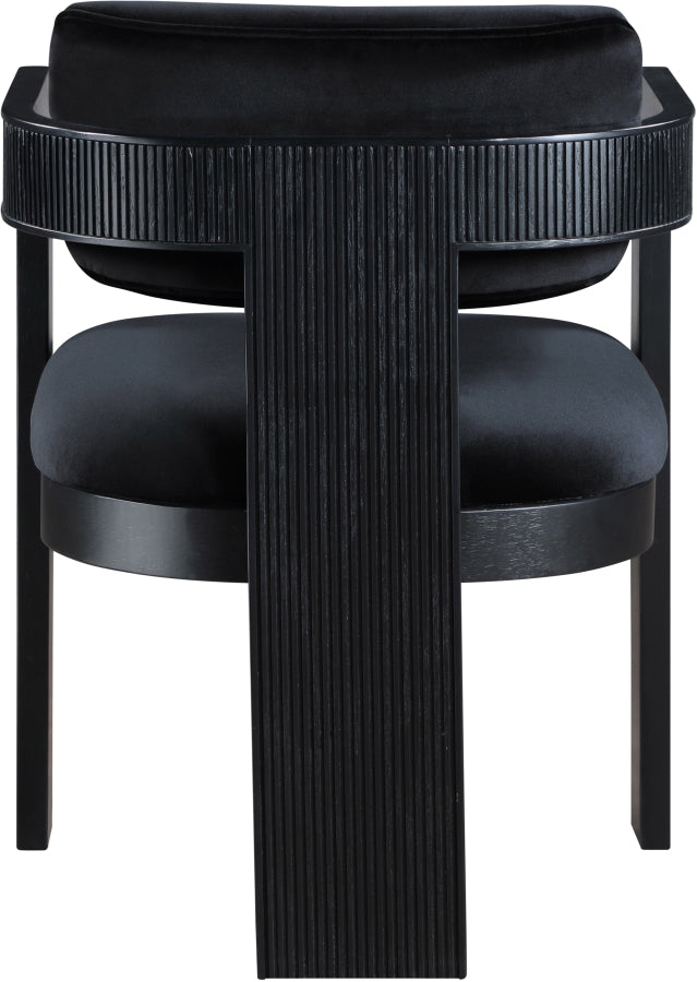 Sacha Velvet Upholstered Dining Chair in Black, Set of 2 - 11095Black-C