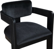 Sacha Velvet Upholstered Dining Chair in Black, Set of 2 - 11095Black-C