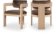 Sacha Velvet Upholstered Dining Chair in Brown, Set of 2 - 11094Brown-C