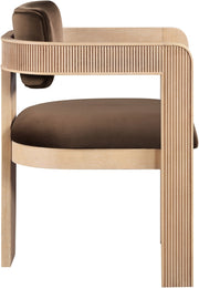 Sacha Velvet Upholstered Dining Chair in Brown, Set of 2 - 11094Brown-C
