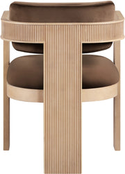 Sacha Velvet Upholstered Dining Chair in Brown, Set of 2 - 11094Brown-C