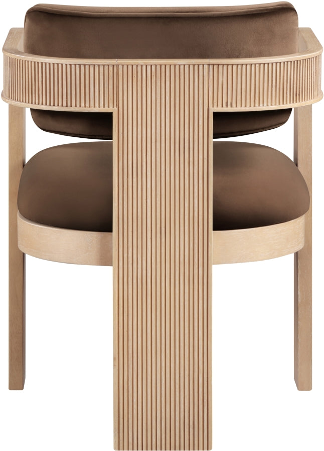 Sacha Velvet Upholstered Dining Chair in Brown, Set of 2 - 11094Brown-C