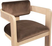 Sacha Velvet Upholstered Dining Chair in Brown, Set of 2 - 11094Brown-C