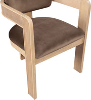 Sacha Velvet Upholstered Dining Chair in Brown, Set of 2 - 11094Brown-C