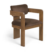 Sacha Velvet Upholstered Dining Chair in Brown, Set of 2 - 11096Brown-C