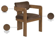 Sacha Velvet Upholstered Dining Chair in Brown, Set of 2 - 11096Brown-C