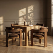Sacha Velvet Upholstered Dining Chair in Brown, Set of 2 - 11096Brown-C