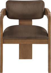 Sacha Velvet Upholstered Dining Chair in Brown, Set of 2 - 11096Brown-C