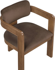 Sacha Velvet Upholstered Dining Chair in Brown, Set of 2 - 11096Brown-C