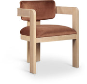 Sacha Velvet Upholstered Dining Chair in Cognac, Set of 2 - 11094Cognac-C