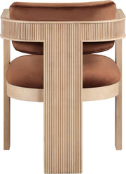 Sacha Velvet Upholstered Dining Chair in Cognac, Set of 2 - 11094Cognac-C
