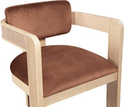 Sacha Velvet Upholstered Dining Chair in Cognac, Set of 2 - 11094Cognac-C