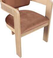 Sacha Velvet Upholstered Dining Chair in Cognac, Set of 2 - 11094Cognac-C
