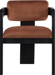 Sacha Velvet Upholstered Dining Chair in Cognac, Set of 2 - 11095Cognac-C
