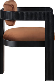 Sacha Velvet Upholstered Dining Chair in Cognac, Set of 2 - 11095Cognac-C