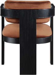 Sacha Velvet Upholstered Dining Chair in Cognac, Set of 2 - 11095Cognac-C