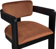 Sacha Velvet Upholstered Dining Chair in Cognac, Set of 2 - 11095Cognac-C