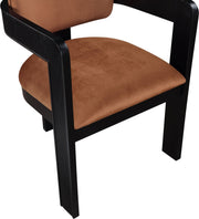 Sacha Velvet Upholstered Dining Chair in Cognac, Set of 2 - 11095Cognac-C