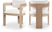 Sacha Velvet Upholstered Dining Chair in Cream, Set of 2 - 11094Cream-C