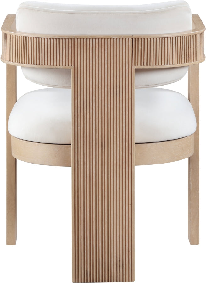 Sacha Velvet Upholstered Dining Chair in Cream, Set of 2 - 11094Cream-C