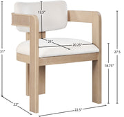 Sacha Velvet Upholstered Dining Chair in Cream, Set of 2 - 11094Cream-C