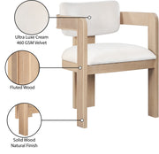 Sacha Velvet Upholstered Dining Chair in Cream, Set of 2 - 11094Cream-C