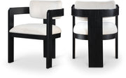 Sacha Velvet Upholstered Dining Chair in Cream, Set of 2 - 11095Cream-C