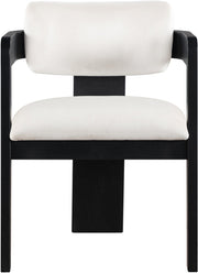 Sacha Velvet Upholstered Dining Chair in Cream, Set of 2 - 11095Cream-C