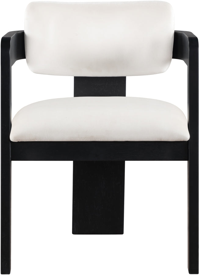Sacha Velvet Upholstered Dining Chair in Cream, Set of 2 - 11095Cream-C